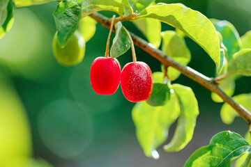 red fruits of bo tree