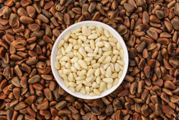 white, barked pine nuts