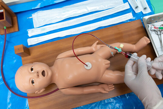 Training Practice Of Umbilical Catheterization Newborn Infant In Labour Room Or Nursery Care Unit In Hospital