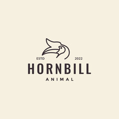 hornbill bird head minimal hipster logo design © devastudios