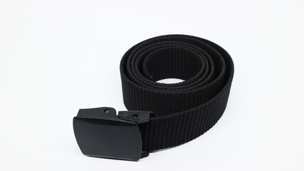 black belt of plastic anti detection iron metal silver isolated white  