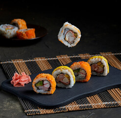 sushi rolls on a plate