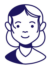 Obraz premium cute girl line style