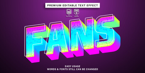 fans editable text effect