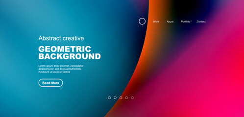 Circles, round shapes and lines with fluid gradients abstract background. Vector illustration for wallpaper, banner, background, leaflet, catalog, cover, flyer
