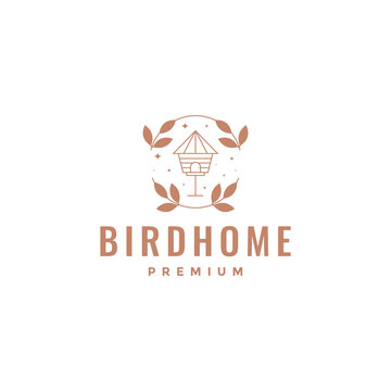 Bird Home Wood Nature Leaf Modern Logo Design Vector