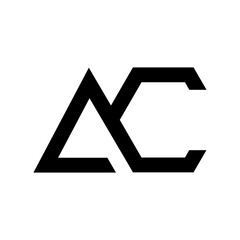 AC logo template, AC letter font logo element, AC vector