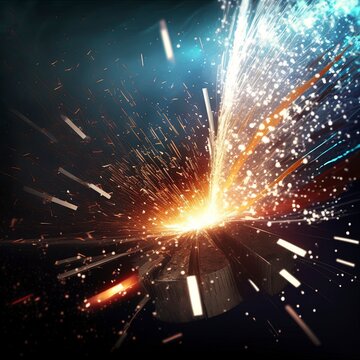 Realistic sparks of weld metal blade, firework