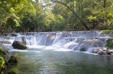 Beautiful landscape. View of Muak Lek Waterfall in muak lek arboretum at Saraburi province. Popular tourism in Thailand