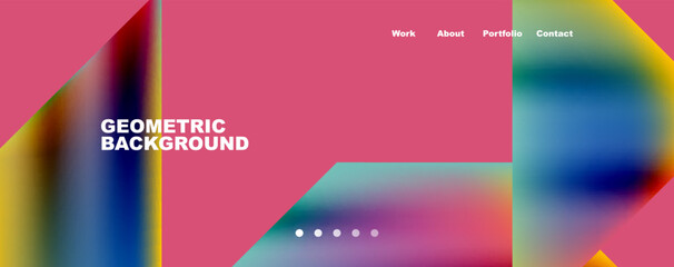 Fototapeta premium Trendy minimal geometric composition abstract background. Triangle fluid bright colors backdrop. Vector Illustration For Wallpaper, Banner, Background, Card, Book Illustration, landing page
