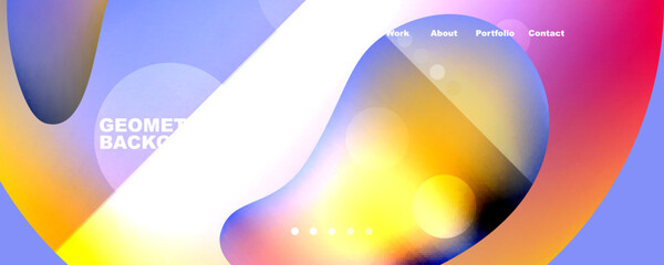 Circle, flowing shape composition geometric abstract background. Vector Illustration For Wallpaper, Banner, Background, Card, Book Illustration, landing page