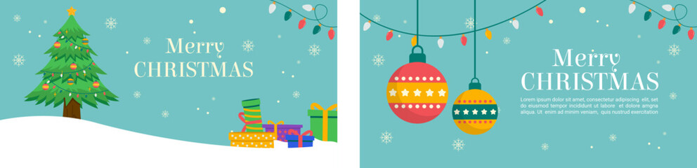 Fototapeta na wymiar christmas and holiday themed social media template design