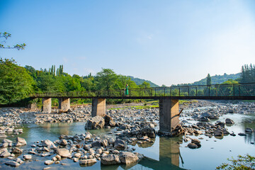 beautiful bridge across the river in georgia