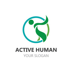 Human Active logo template health abstract people design vector