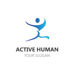 Human Active logo template health abstract people design vector