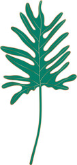 Botanical leaf with gold line art