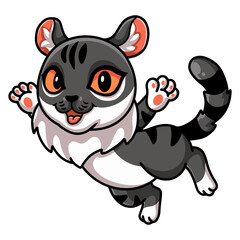 Cute American curl cat cartoon flying
