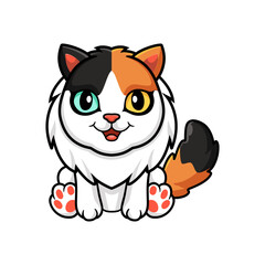 Cute turkish van cat cartoon