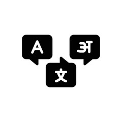 Black solid icon for language