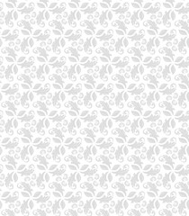 Floral vector ornament. Seamless abstract light classic background with flowers. Pattern with repeating floral elements. Ornament for wallpaper and packaging