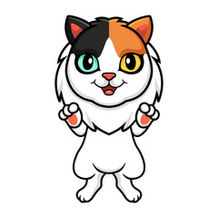 Cute turkish van cat cartoon