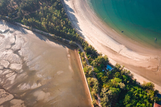 Aerial view of Laem Kho Kwang Beach in Koh Lanta, Krabi, Thailand
