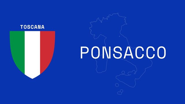 Ponsacco: Illustration mit dem Ortsnamen der italienischen Stadt Ponsacco in der Region Toscana