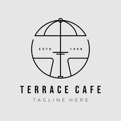 terrace cafe logo vector illustration design