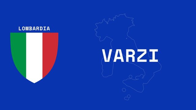 Varzi: Illustration mit dem Ortsnamen der italienischen Stadt Varzi in der Region Lombardia
