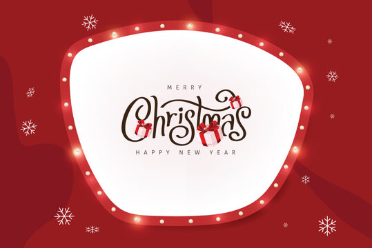 Christmas banner with Retro light bulbs sign background
