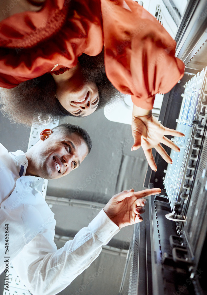 Poster maintenance, repair and server room employees planning cyber security for their information technolo