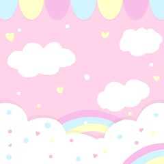 Fototapeta na wymiar pink background with clouds
