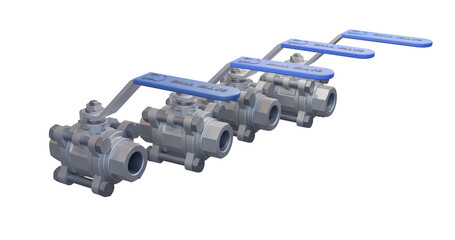 stainless steel ball valves, 3-Piece Full Bore with quarter turn rotary Lever