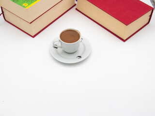 cup of coffee and a book