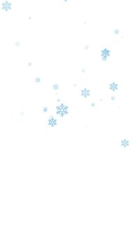 青色の雪の結晶と点滅する星のクリスマスツリーのアニメーション素材(白背景)縦型