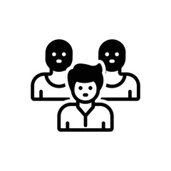 Black solid icon for individually