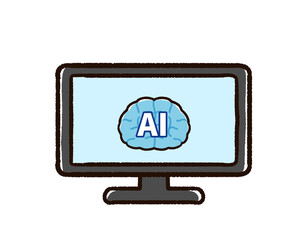 モニターに映る、人工知能AIのイメージ