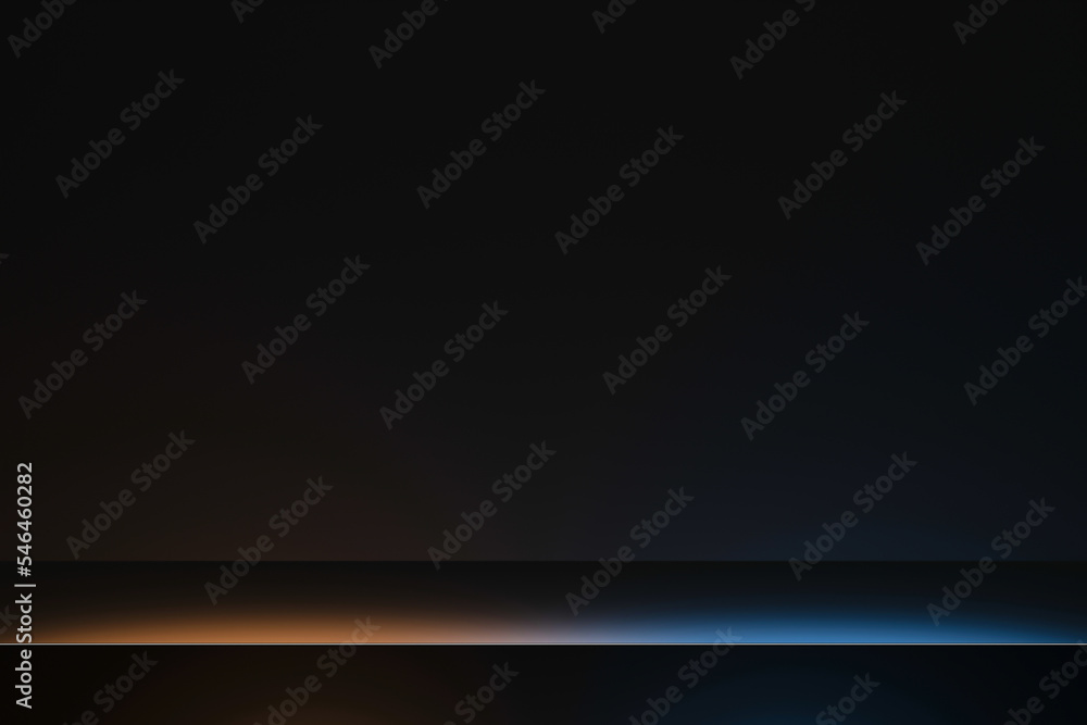 Poster abstract neon glowing colorful light concept backdrop display on 3d background with led spotlight co