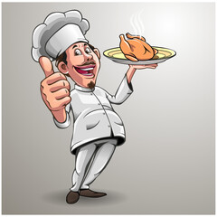 Vector illustration, modification mascot master chef as a symbol restaurant business.