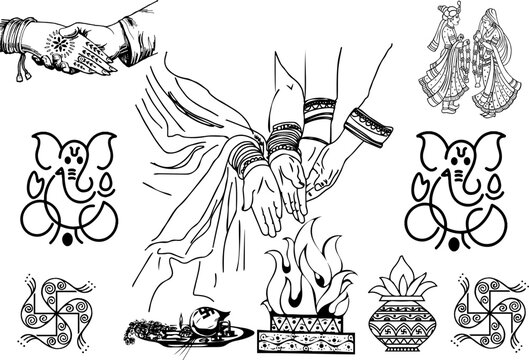 Latest New Hindu wedding clipart with font cdr.file corel-12
