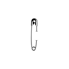 Safety Pin Silhouette (Peniti) for Art Illustration, Logo, Website, Apps, Pictogram or Graphic Design Element. Vector Illustration