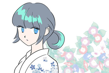 woman in kimono illustration
