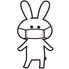 色加工ok うさぎ素材No.107 マスク