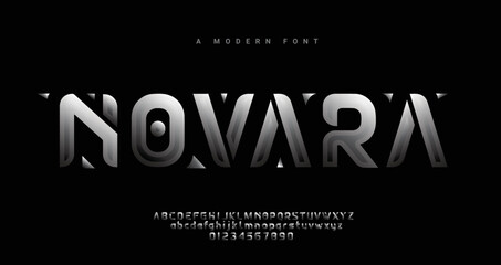 Fototapeta premium Modern font design, trendy alphabet letters and numbers