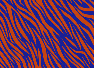 Zebra seamless pattern on blue background. Abstract stripes, repeating background. Vector printing for fabrics, posters, banners. 