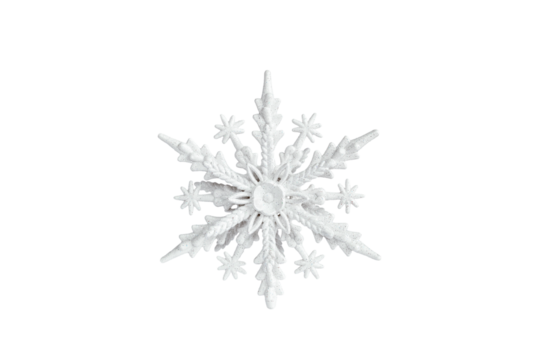 isolated christmas decoration in the form of a snowflake close-up
