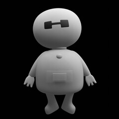 3d white people piggy bank