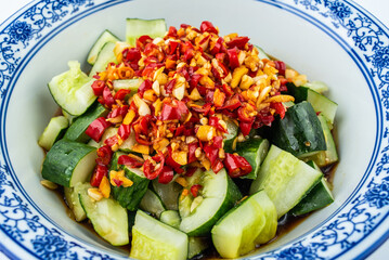 A Bowl of Home Cooking Cucumber Salad