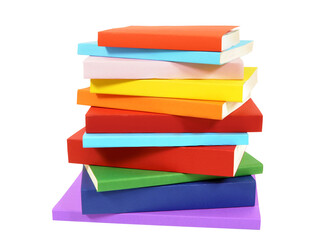 Small stack of books isolated transparent background photo PNG file - obrazy, fototapety, plakaty
