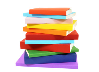 Small stack of books isolated transparent background photo PNG file